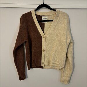 Abercrombie Spliced Color Block Short Cardigan
